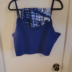 Blue Tie-Dye Women's Shorts Set